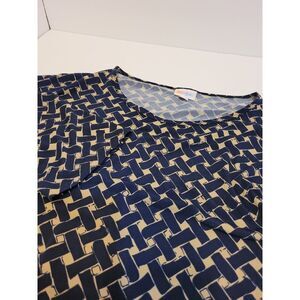 Lularoe navy/tan tunic top,‎ size XL